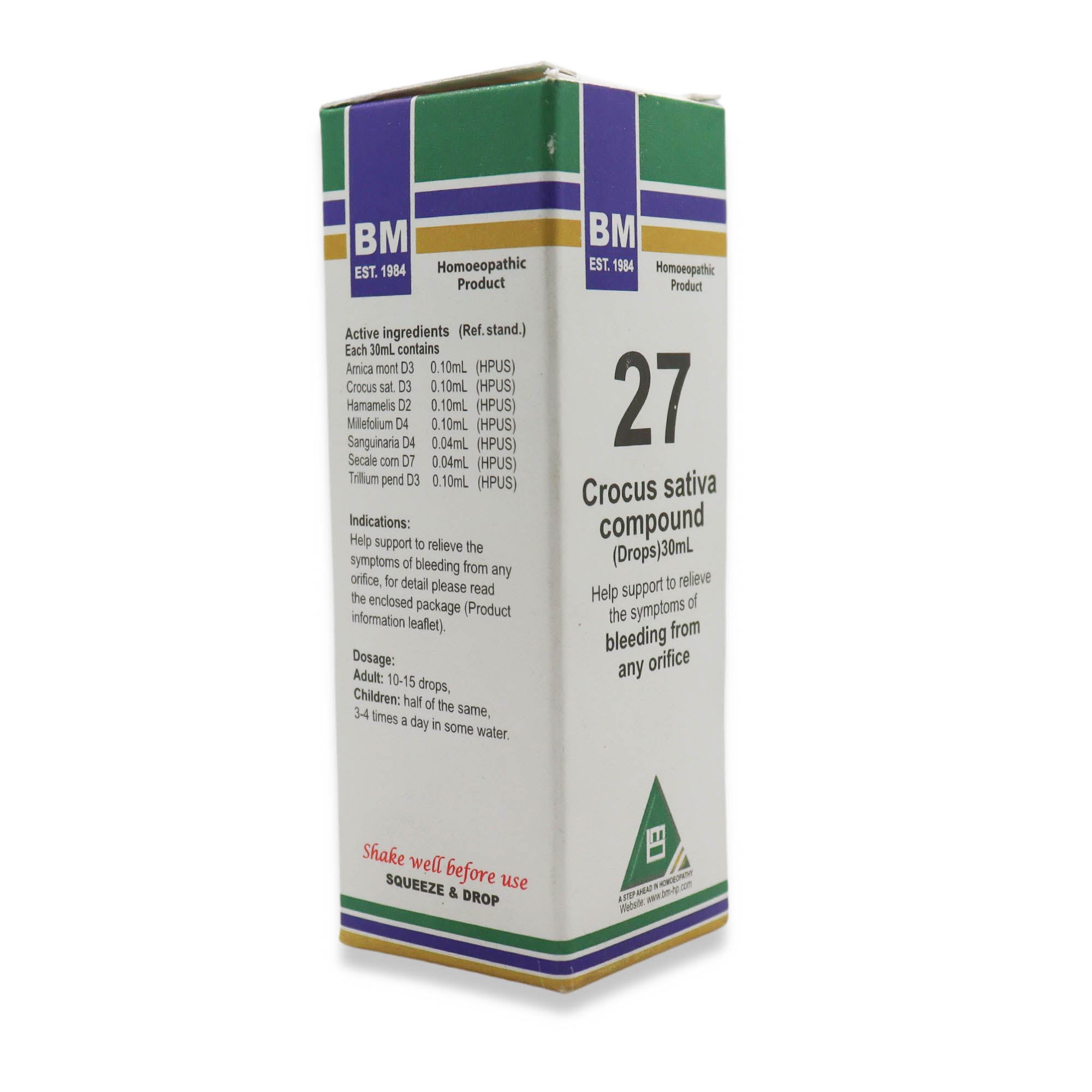 BM 27 Stops bleeding from any orifice of the body