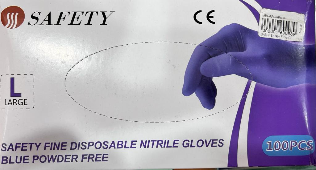 DISPOSABLE NITRILE GLOVES SAFETY