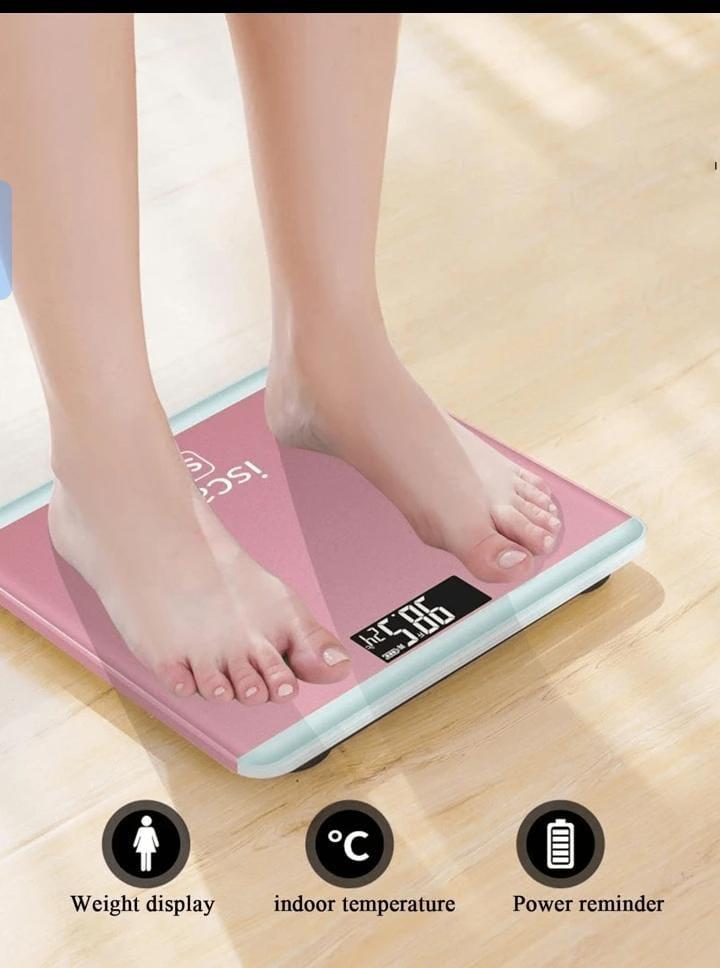Smart Body Fat Scale - Pink with temperature display